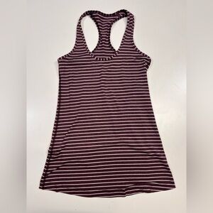 Lululemon Racerback Striped Tank Top Women’s Size Small Maroon + White